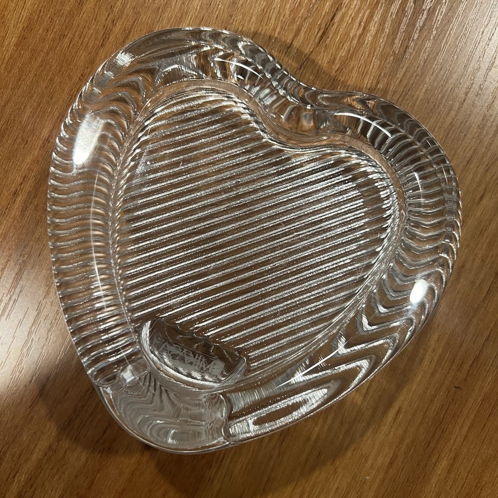 Vintage MIKASA Heart Shaped Picture Frame / Paper Weight Heavy Crystal 80's/90's